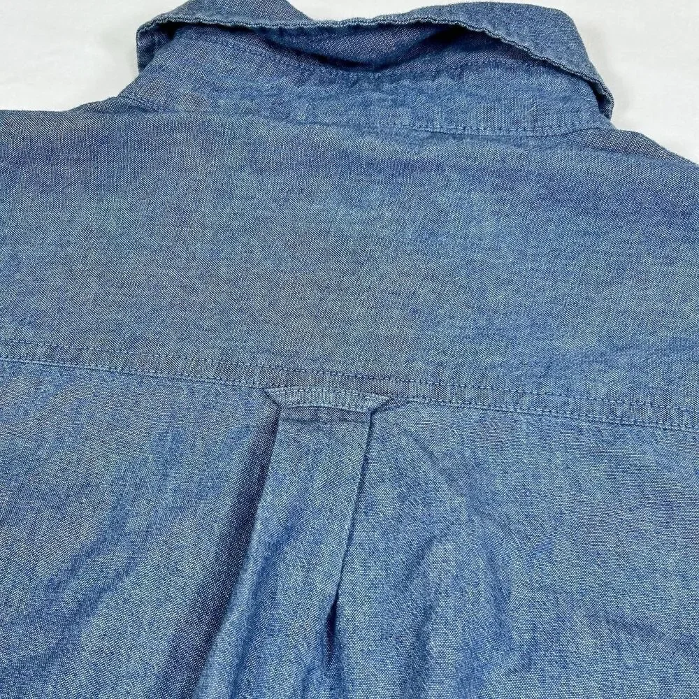 Warner Bros. Studio Store Looney Tunes Cotton Chambray Blue Shirt Embroidered - Picture 16 of 16